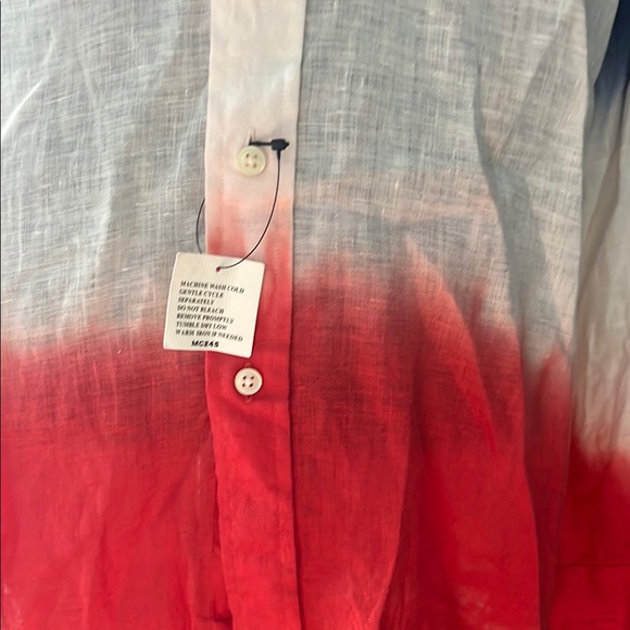 Polo by Ralph Lauren Blue and Red Casual Button Down Shirt - Picture 4 of 12